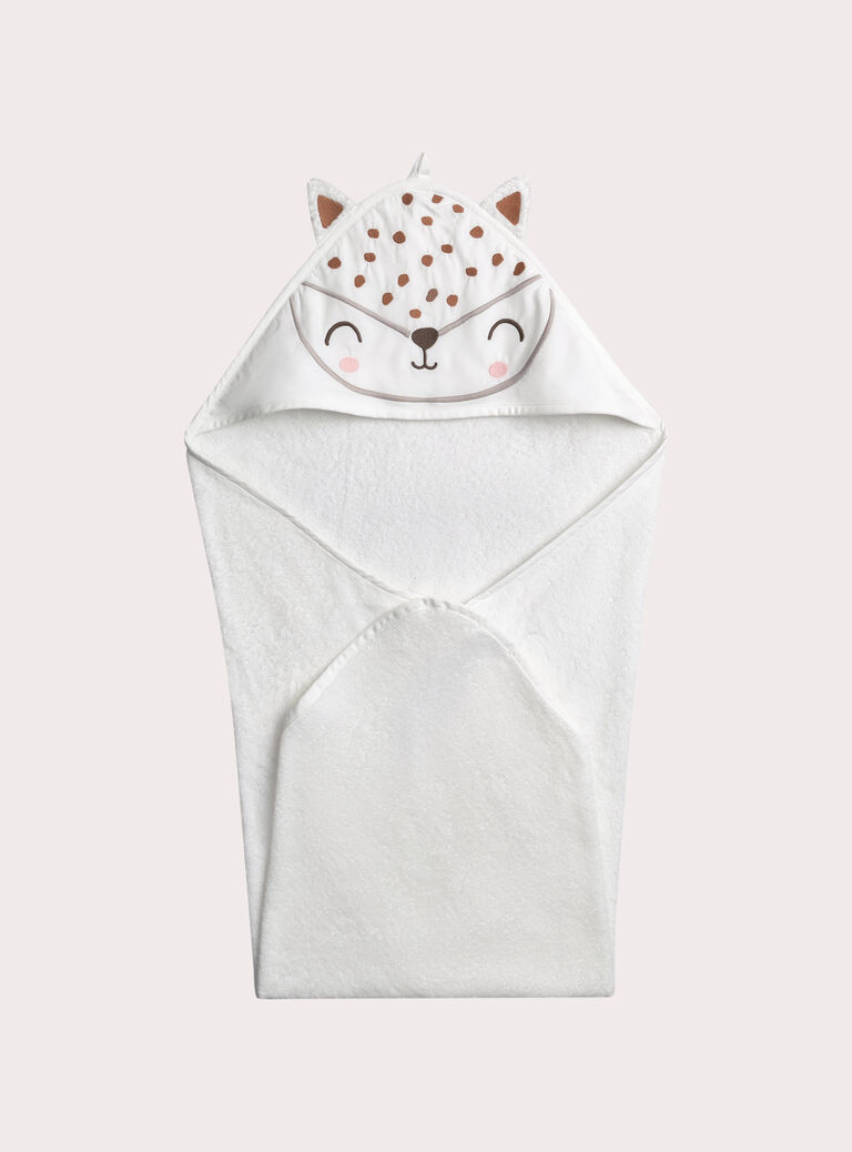 White HOODED BATH TOWEL - (BATH) MITT XOU2POIN / 25WF4261POI000