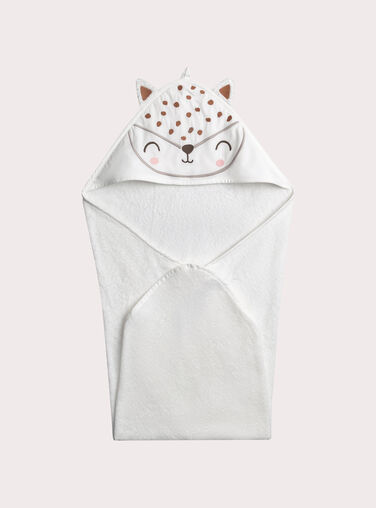 White HOODED BATH TOWEL - (BATH) MITT XOU2POIN / 25WF4261POI000