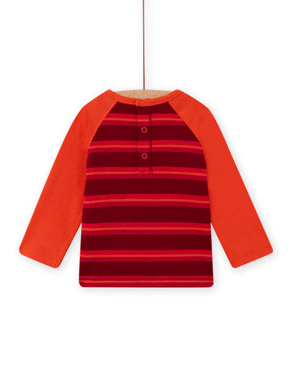 Baby girl coral, red and brown teddy bear T-shirt MUFUNTEE2 / 21WG10M1TML504