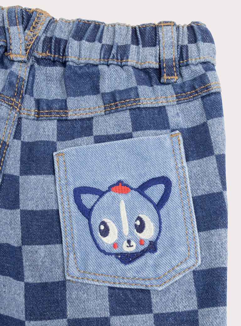 Baby boys' blue printed jeans WUKAJEAN / 25SG1032JEAP272