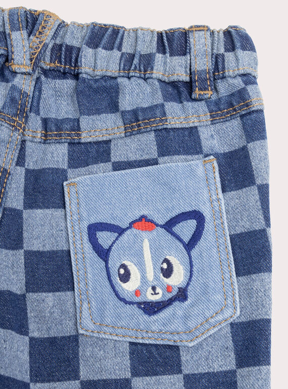 Baby boys' blue printed jeans WUKAJEAN / 25SG1032JEAP272