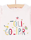 Baby Girl Long Sleeve Pink Lettering Hummingbird T-Shirt MIKATEE / 21WG09I1TML632