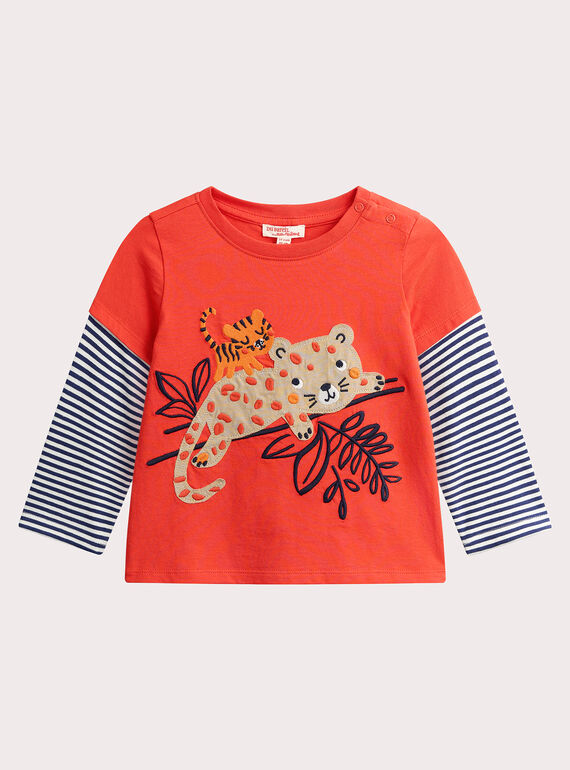 Long-sleeved animal animation T-shirt for baby boy  VUKOTEE1 / 24WG1033TMLF503