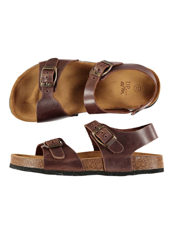 Boys' smart leather sandals FGNUBOUCL2 / 19SK36D7D0E802