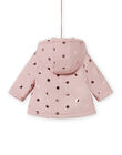 Baby girl pink raincoat with gold polka dots MIGOIMP / 21WG0951IMPD332