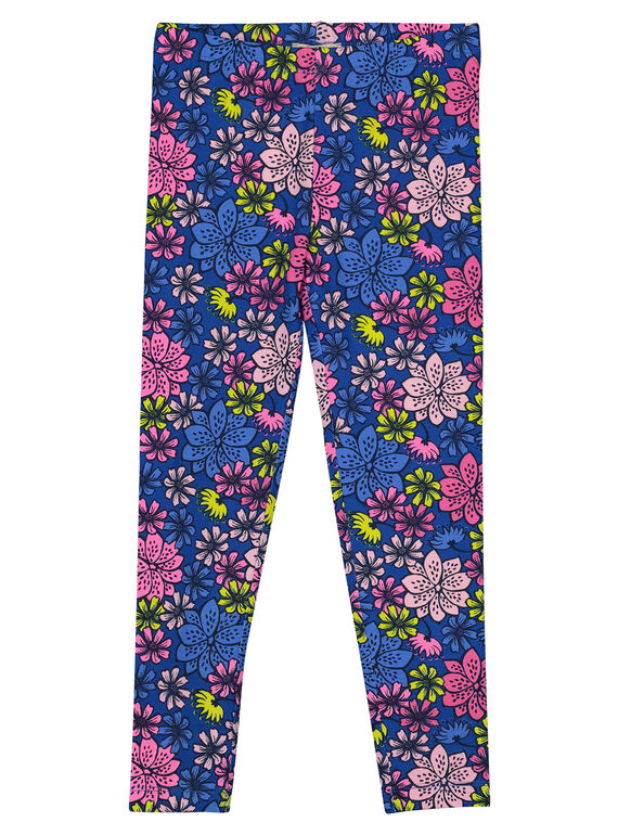 Girls' floral print leggings GYABLELEG / 19WI0191CAL707