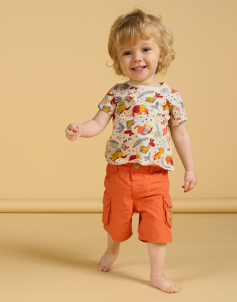 Baby boy orange shorts NUFLABER1 / 22SG10R2BER405