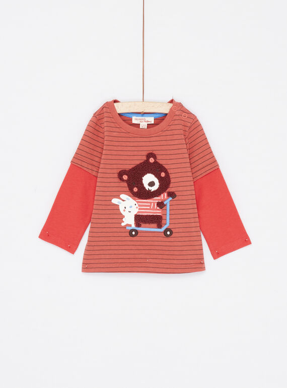 Baby Boy Terracotta Stripe T-Shirt SUFORTEE3 / 23WG10K3TMLF519