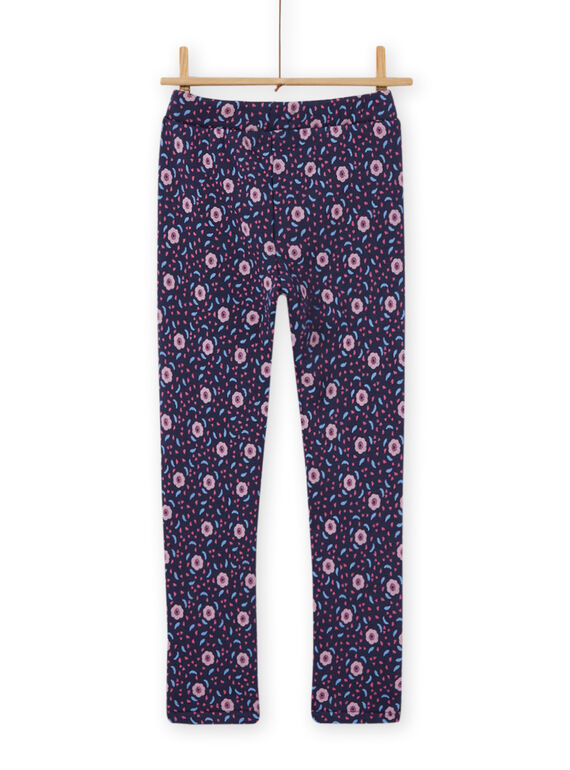Child girl blue floral print pants MAPLAPANT1 / 21W901O1PANC202