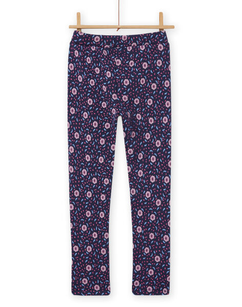 Child girl blue floral print pants MAPLAPANT1 / 21W901O1PANC202