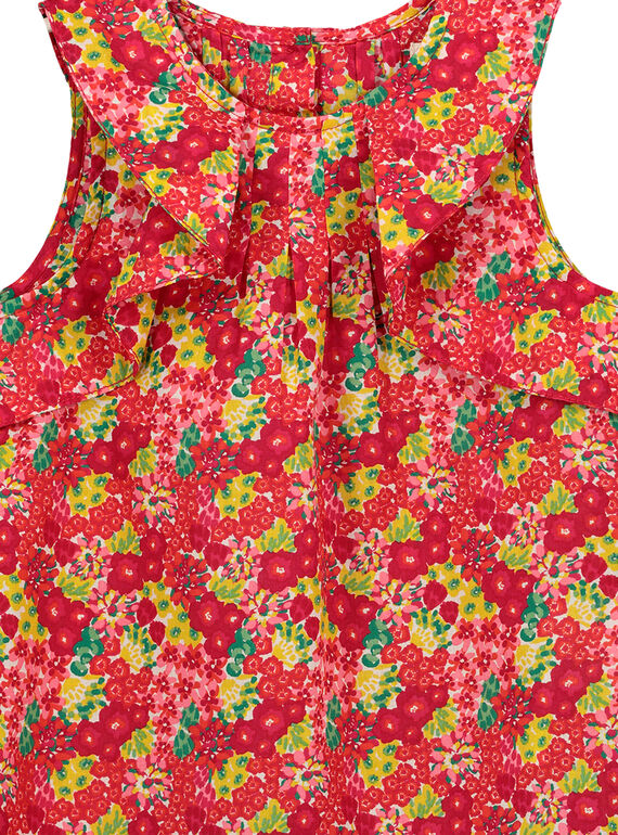 Girls' floral frilly smock FAYECHEM / 19S901M1CHE099