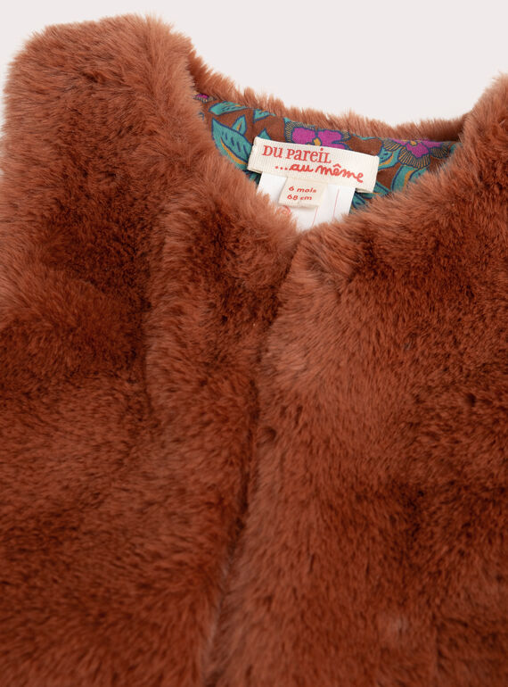  Reversible sleeveless cardigan for baby girl  VIBACAR2 / 24WG09Q3CAR821