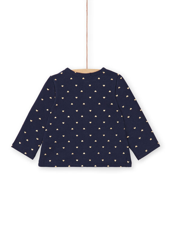 Navy blue and gold vest with baby girl heart print LIJOCAR3 / 21SG0942CAR070