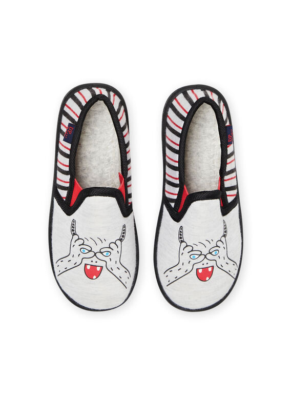 Child boy's grey, black and red slippers NOPANTCACHE / 22KK3621D0B943