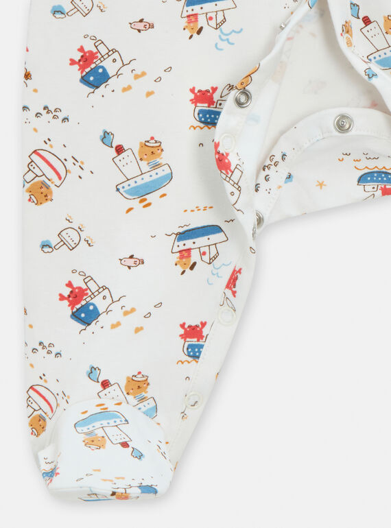 Off-white romper with boat print TOU2GRE1 / 24SF04I1GREA001