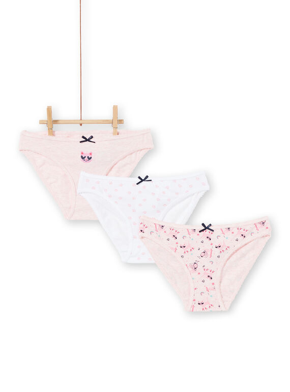 Lot of 3 panties child girl cats patterns LEFALOTCHA / 21SH1126D5LD314