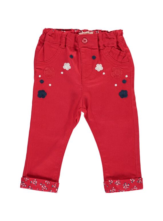 Baby girl's embroidered trousers CIDEPAN / 18SG09F1PANF518