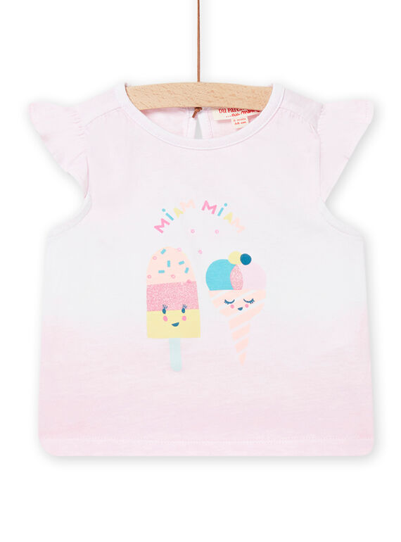 Pink baby girl T-shirt NIFICDEB / 22SG09U1DEBD303