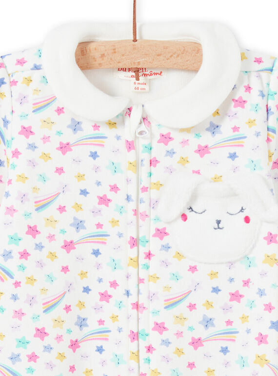 Baby girl fancy print romper with claudine collar MEFIGRENUI / 21WH1395GRE001