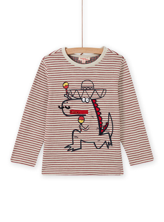 Long sleeve striped t-shirt child boy MOFUNTEE4 / 21W902M1TML810
