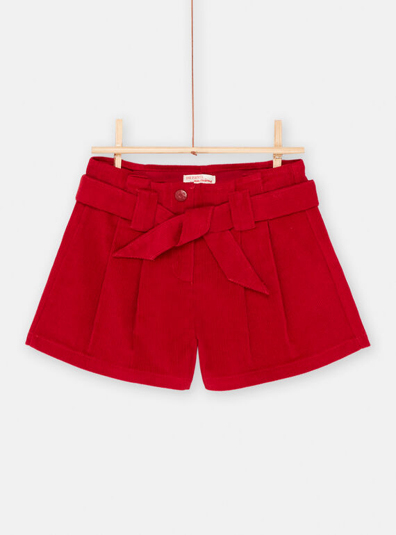 Girl's carmine red shorts SAFORSHORT / 23W901K1SHOF504