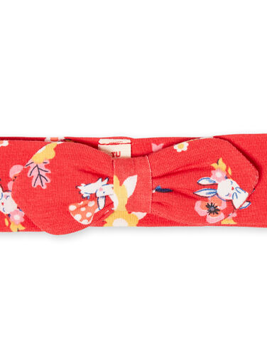 Red baby girl printed headband LYIHABAND / 21SI09X1BAN505