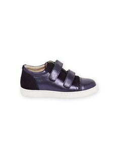 Child girl navy blue low top sneakers with iridescent effect MABASVEL / 21XK3554D3F070
