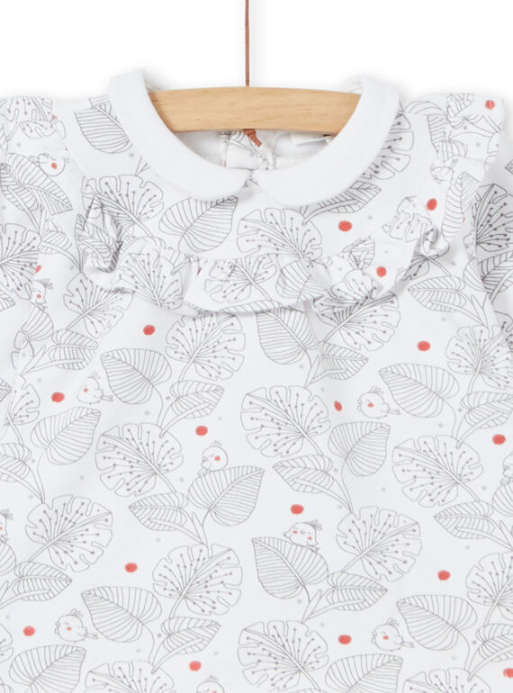 Set of blouse with flounce and leggings birth girl LOU1ENS2 / 21SF03H1ENS000