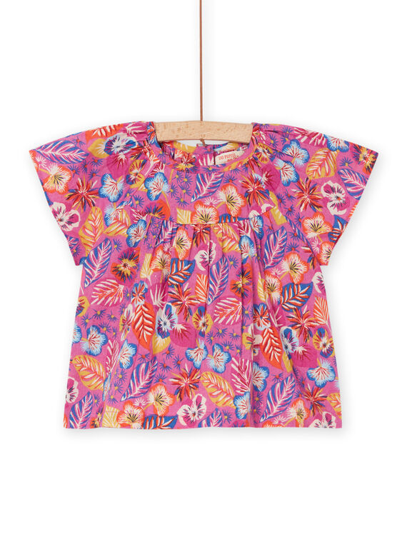 Petunia pink flower print blouse RIJUNCHEM / 23SG09U1CHE310