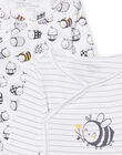 Set of 2 white bee bodysuits for boys NOU1BOD2 / 22SF0442BDN000