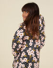 Reversible velvet parka with flowery print child girl MAHIPARKA / 21W90165PARJ905