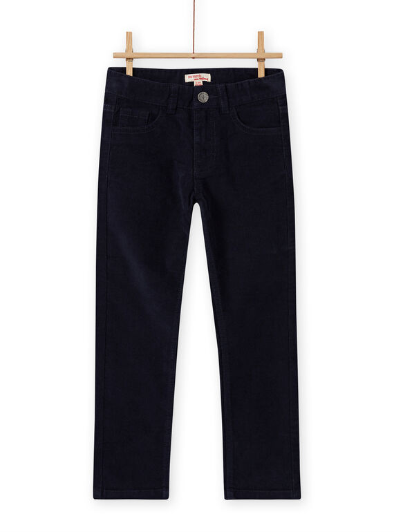 Boy's corduroy pants - plain blue MOJOPAVEL4 / 21W90211PAN705