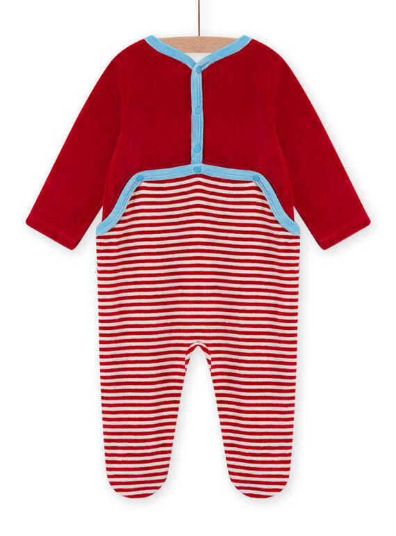 Red velvet romper with sheep pattern baby boy MEGAGREMOU / 21WH1493GREF526