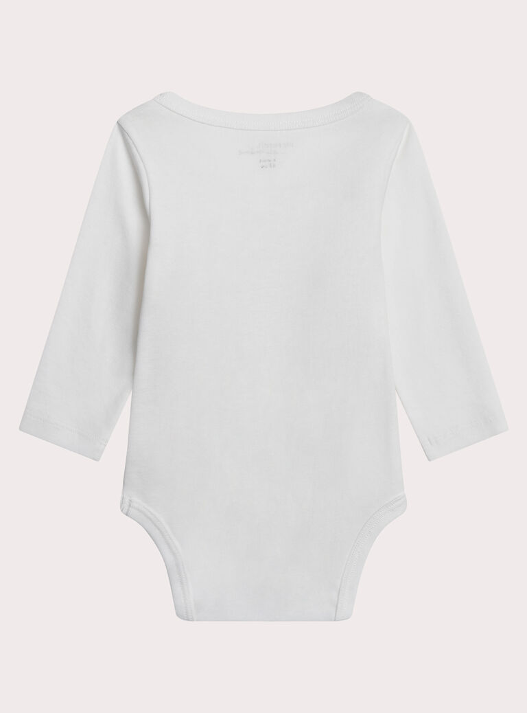 White NEWBORN BODY SUIT XOU1BOD1 / 25WF0351BDN000