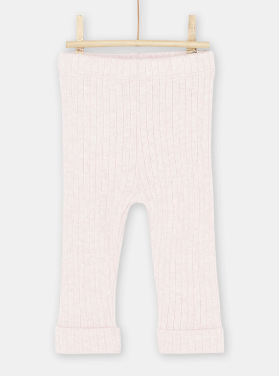 Baby Girl Pink Ribbed Legging SYIJOLEGCO2 / 23WI09B1CALD314