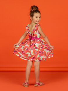 Girl's floral print sleeveless dress LAVIROB1 / 21S901U1ROB000