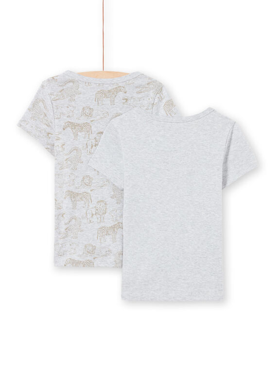 Boy's 2 assorted light grey short sleeve T-shirts MEGOTELSAV / 21WH12B1HLIA010