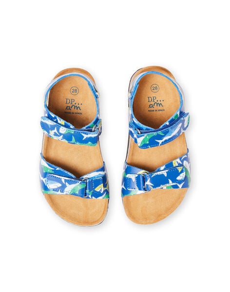 Baby boy navy blue shark sandals LGNUREQUIN / 21KK3654D0E070