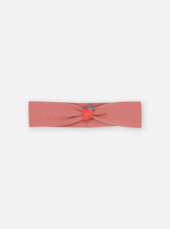 Pink blush headband with 3D strawberry motif, baby girl SYIFORBAN / 23WI09K1BAND300