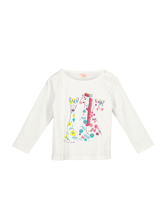 Girls' long-sleeved T-shirt FACATEE1 / 19S901D1TML000