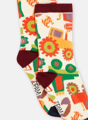 Boy's multicolored tractor print socks SYOJOCHO7 / 23WI02N1SOQA002