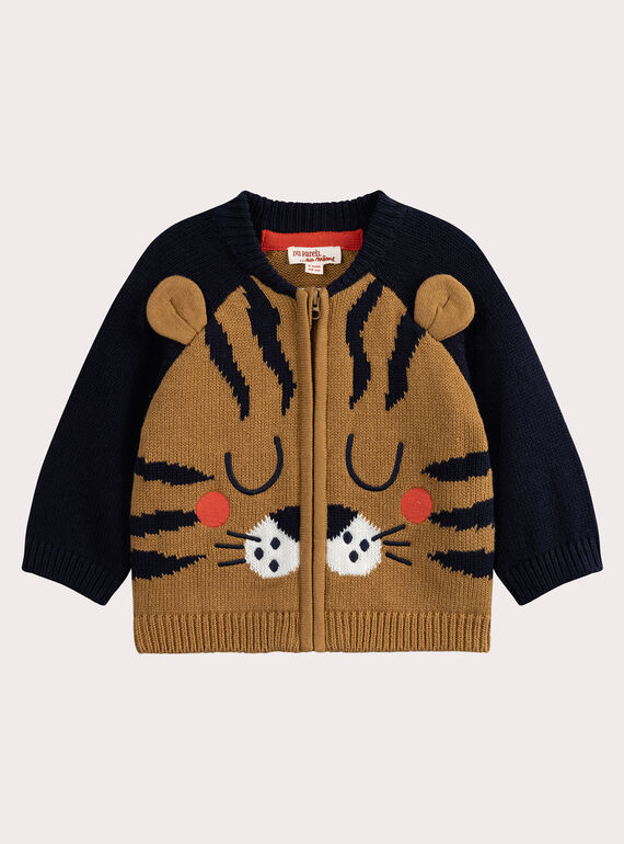 Tiger animated knitted vest for baby boy  VUKOGIL / 24WG1031GILB101