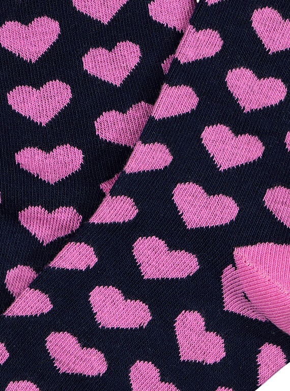 Girls' heart print socks GYABLECHO / 19WI0191SOQ070