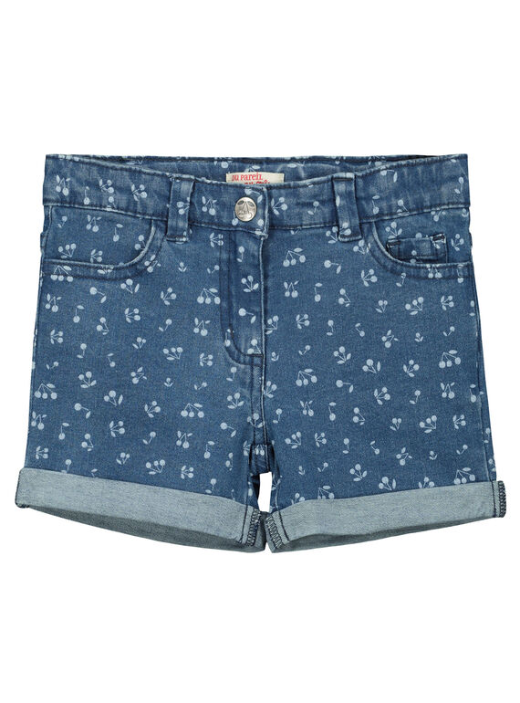Girls' fancy denim shorts FAJOSHORT1 / 19S901G1D30099