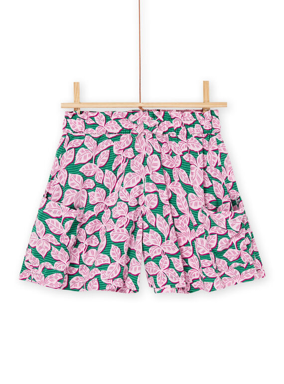 Green and pink shorts with foliage print RAEXOSHORT1 / 23S901V1SHOG614