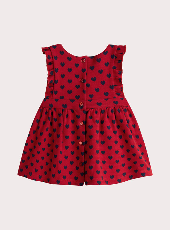 Red heart print dress for baby girl  VIKOROB2 / 24WG0931ROB511