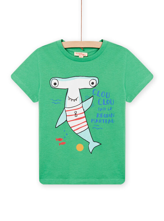 Child Boy Green Hammerhead Shark T-Shirt NOJOTI7 / 22S902C3TMC617