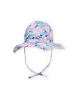 Baby girl petrol blue hat with floral print NYIFICCHA / 22SI09C4CHA215