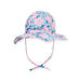 Baby girl petrol blue hat with floral print