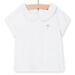 Baby girl's white t-shirt with golden palm tree and sailcloth collar